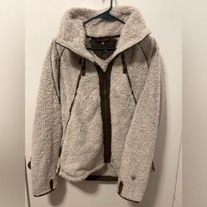 KUHL Womens Flight Fleece Jacket Full Zip Sherpa Hood Stone